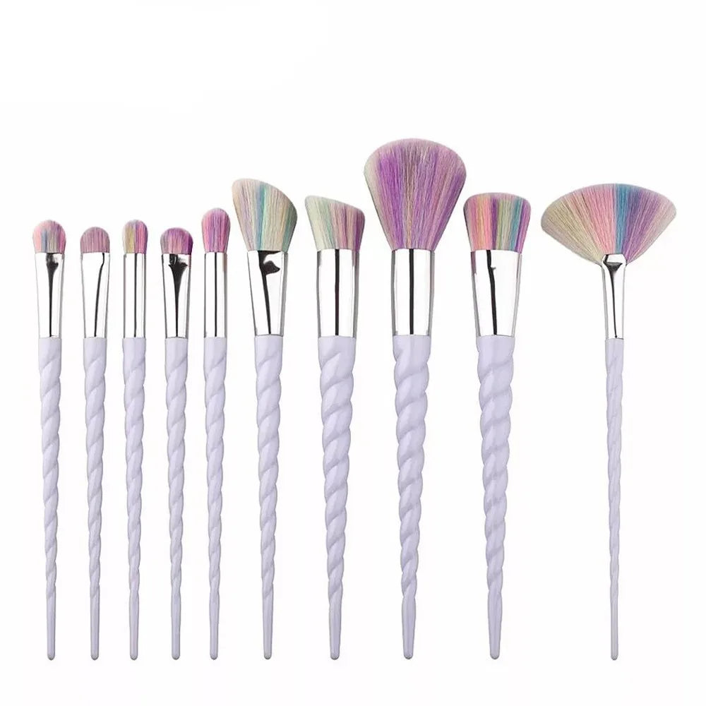 10pcs Makeup Brushes Set Soft Hair Foundation Brush Powder Blush Contour Eyebrow Eyeshadow Women Cosmetic Blending Make Up Tools