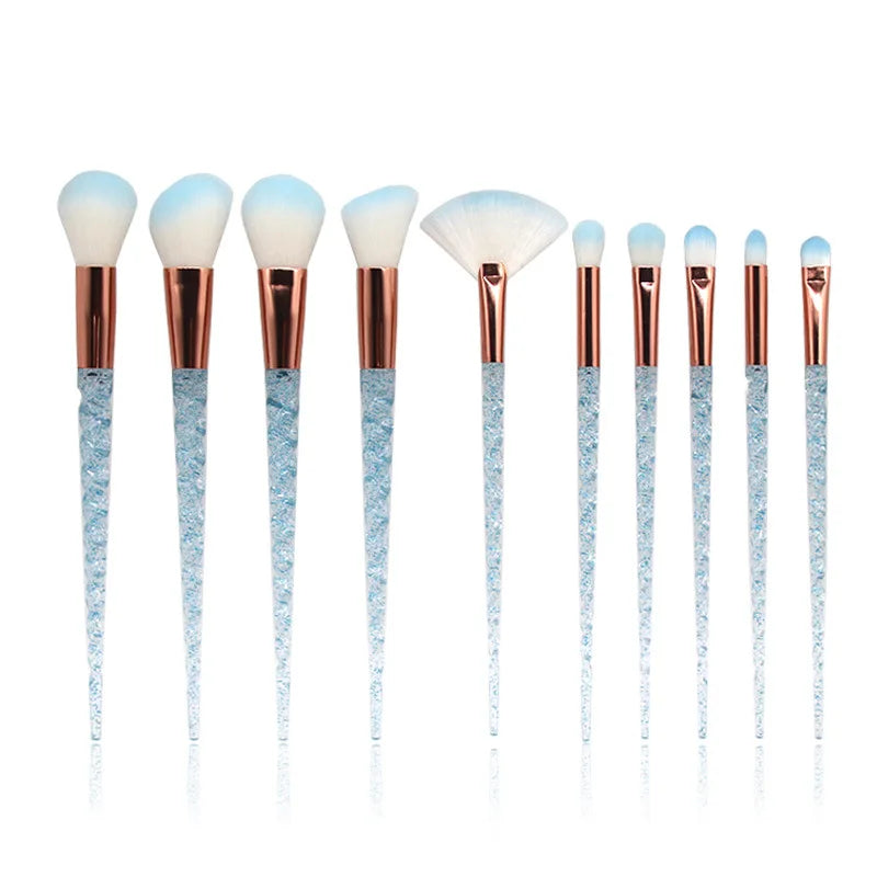 10pcs Makeup Brushes Set Soft Hair Foundation Brush Powder Blush Contour Eyebrow Eyeshadow Women Cosmetic Blending Make Up Tools