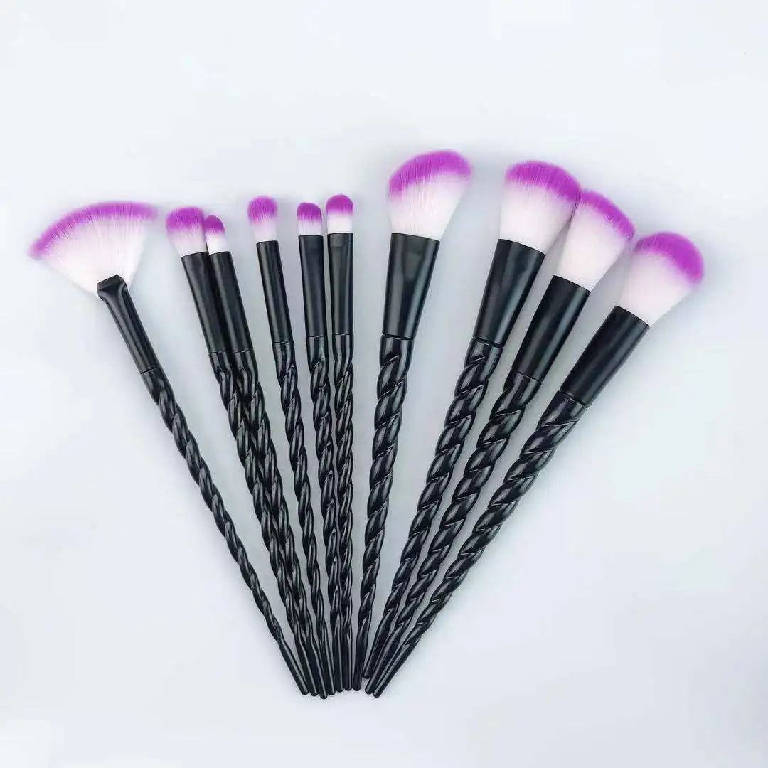 10pcs Makeup Brushes Set Soft Hair Foundation Brush Powder Blush Contour Eyebrow Eyeshadow Women Cosmetic Blending Make Up Tools