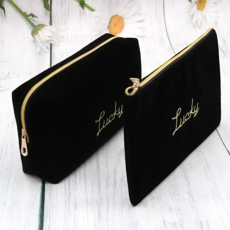 Women Zipper Velvet Make Up Bag Travel Large Cosmetic Bag for Makeup Solid Color Female Make Up Pouch Necessaries Storage bag