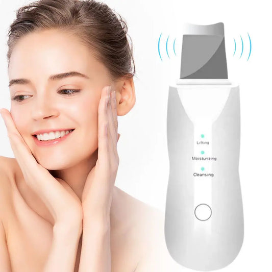 Grattoir à ultrasons pour la peau, nettoyeur de pores en profondeur, dissolvant de livres pour le visage, points noirs, spatule de soins de la peau, pelle avec massage par vibration