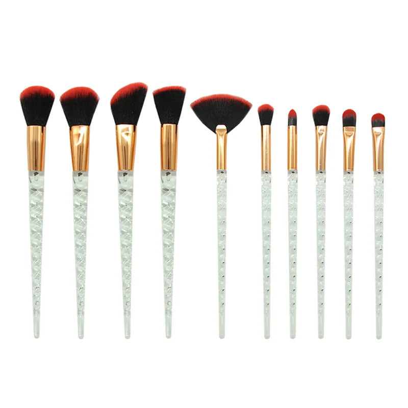 10pcs Makeup Brushes Set Soft Hair Foundation Brush Powder Blush Contour Eyebrow Eyeshadow Women Cosmetic Blending Make Up Tools